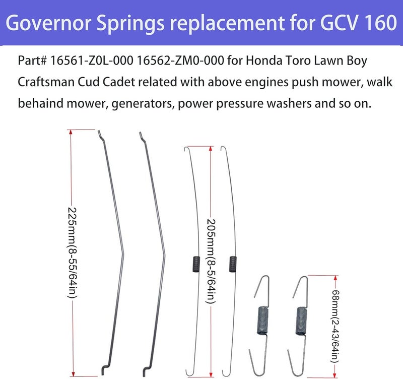 Strongthium Throttle Return Governor Spring Rod 16562-ZM0-000 16561-Z0L-000 16555-ZM0-000 for Honda GCV160 GCV160A GCV160LA GCV160LA0 GSV160LA GCV160LE GCV190 GCV190A GSV190A - Image 2